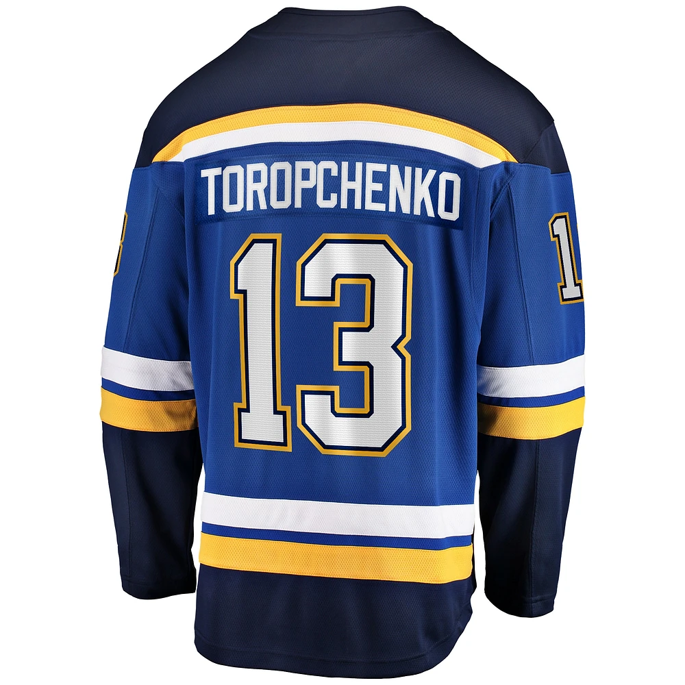 Men's Fanatics Alexey Toropchenko Blue St. Louis Blues Home Breakaway Jersey