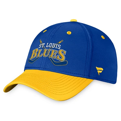 Casquette Flex Vintage St. Louis Blues Heritage Fanatics pour hommes, bleu/or