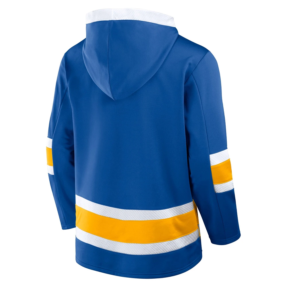 Men's Fanatics  Blue St. Louis Blues Inside Line Fleece Pullover Hoodie