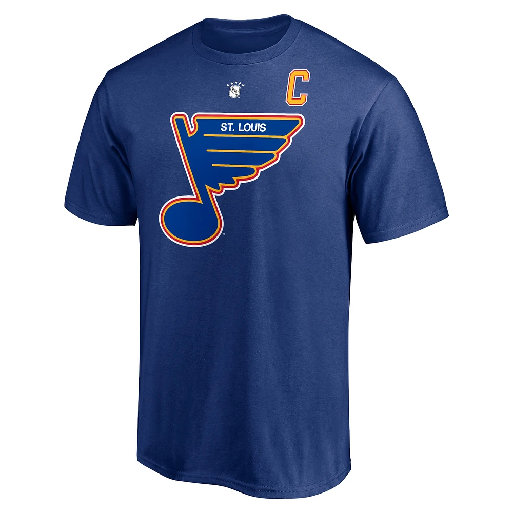 Men's Fanatics Brett Hull Blue St. Louis Blues Authentic Stack Retired Player Nickname & Number T-Shirt