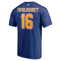 Men's Fanatics Brett Hull Blue St. Louis Blues Authentic Stack Retired Player Nickname & Number T-Shirt