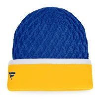 Men's Fanatics Gold/Blue St. Louis Blues Iconic Striped Cuffed Knit Hat
