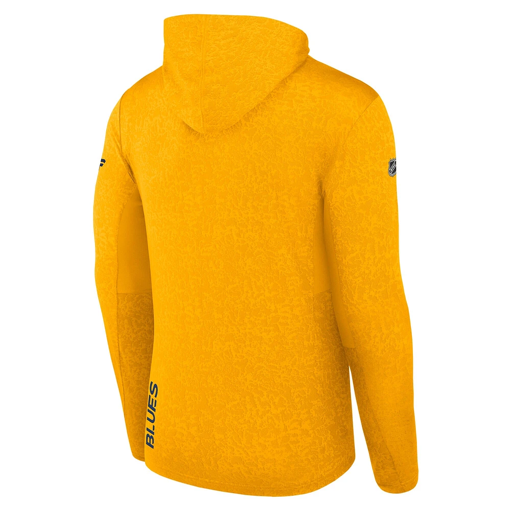 Men's Fanatics Gold St. Louis Blues Authentic Pro Pullover Hoodie