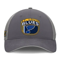 Men's Fanatics Gray St. Louis Blues Authentic Pro Home Ice Trucker Adjustable Hat