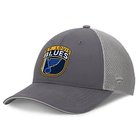 Men's Fanatics Gray St. Louis Blues Authentic Pro Home Ice Trucker Adjustable Hat