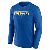 Men's Fanatics Heather Blue St. Louis Blues Transition Long Sleeve T-Shirt