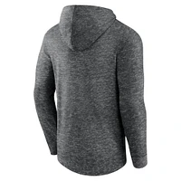 Men's Fanatics  Heather Charcoal St. Louis Blues Stacked Long Sleeve Hoodie T-Shirt