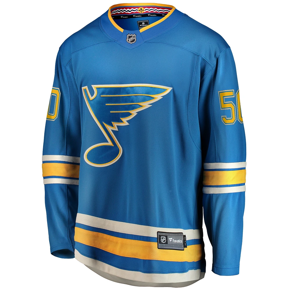 Men's Fanatics Jordan Binnington Blue St. Louis Blues Alternate Premier Breakaway Player Jersey