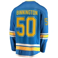 Men's Fanatics Jordan Binnington Blue St. Louis Blues Alternate Premier Breakaway Player Jersey