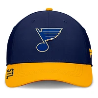 Men's Fanatics Navy/Gold St. Louis Blues Authentic Pro Rink Flex Hat