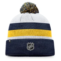 Men's Fanatics Navy/Gold St. Louis Blues Fundamental Cuffed Knit Hat with Pom