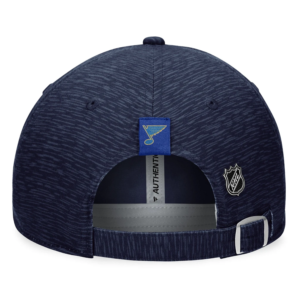 Men's Fanatics  Navy St. Louis Blues Authentic Pro Road Adjustable Hat