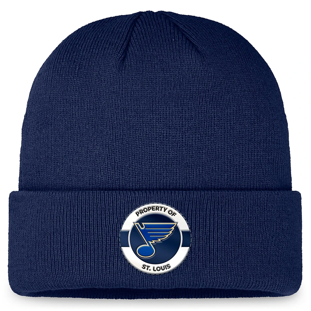 Men's Fanatics Navy St. Louis Blues Authentic Pro Training Camp Cuffed Knit Hat