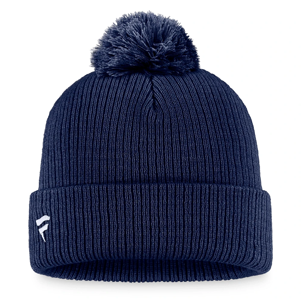 Men's Fanatics Navy St. Louis Blues Core Primary Logo Cuffed Knit Hat with Pom