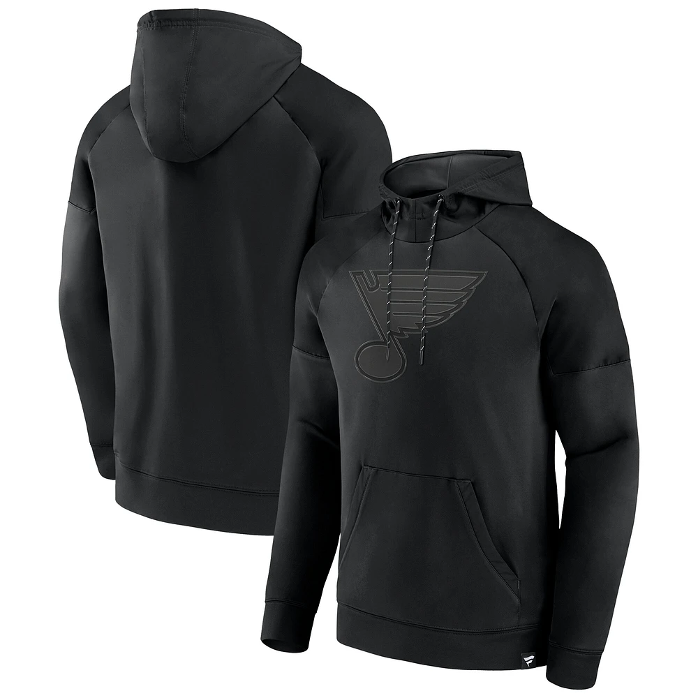 Men's Fanatics St. Louis Blues Black Ice Defender Raglan Pullover Hoodie