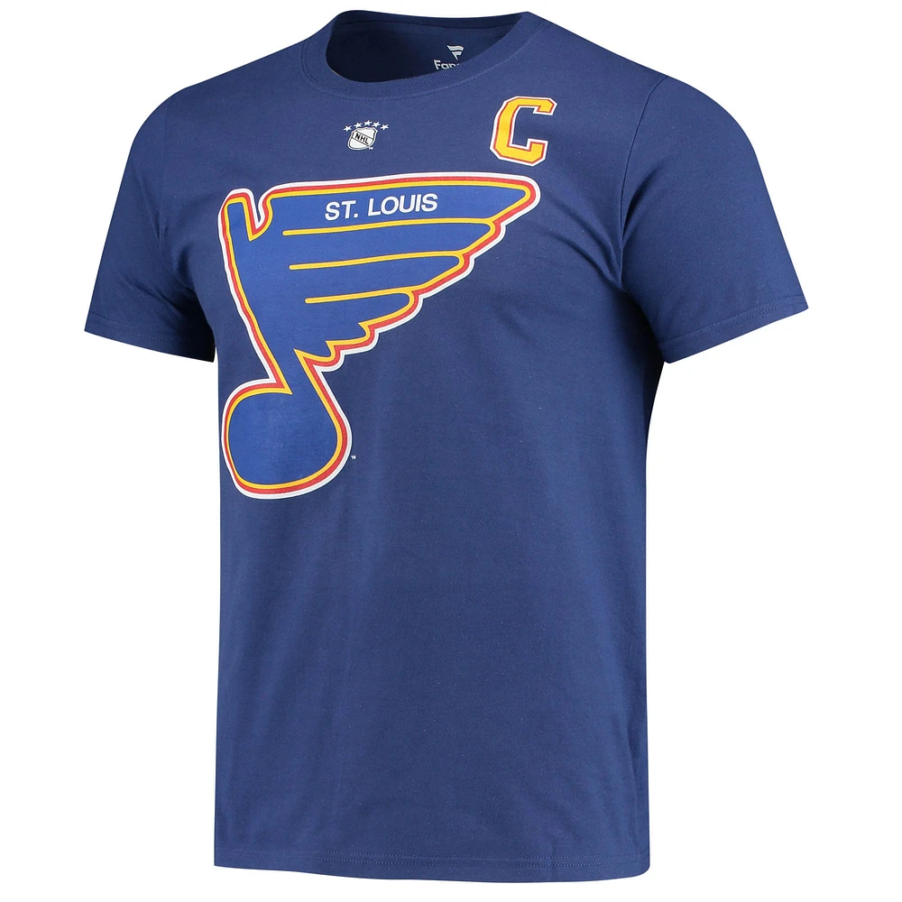 Men's Fanatics Wayne Gretzky Blue St. Louis Blues Authentic Stack Retired Player Nickname & Number T-Shirt