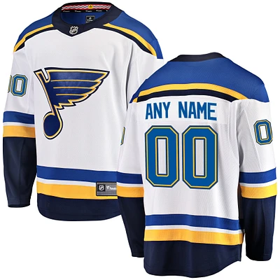 Men's Fanatics White St. Louis Blues Breakaway - Custom Jersey