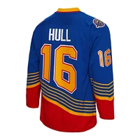 Men's Mitchell & Ness Brett Hull Blue St. Louis Blues  1995/96 Line Player Jersey