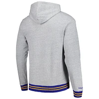 Men's Mitchell & Ness  Heather Gray St. Louis Blues Classic French Terry Pullover Hoodie