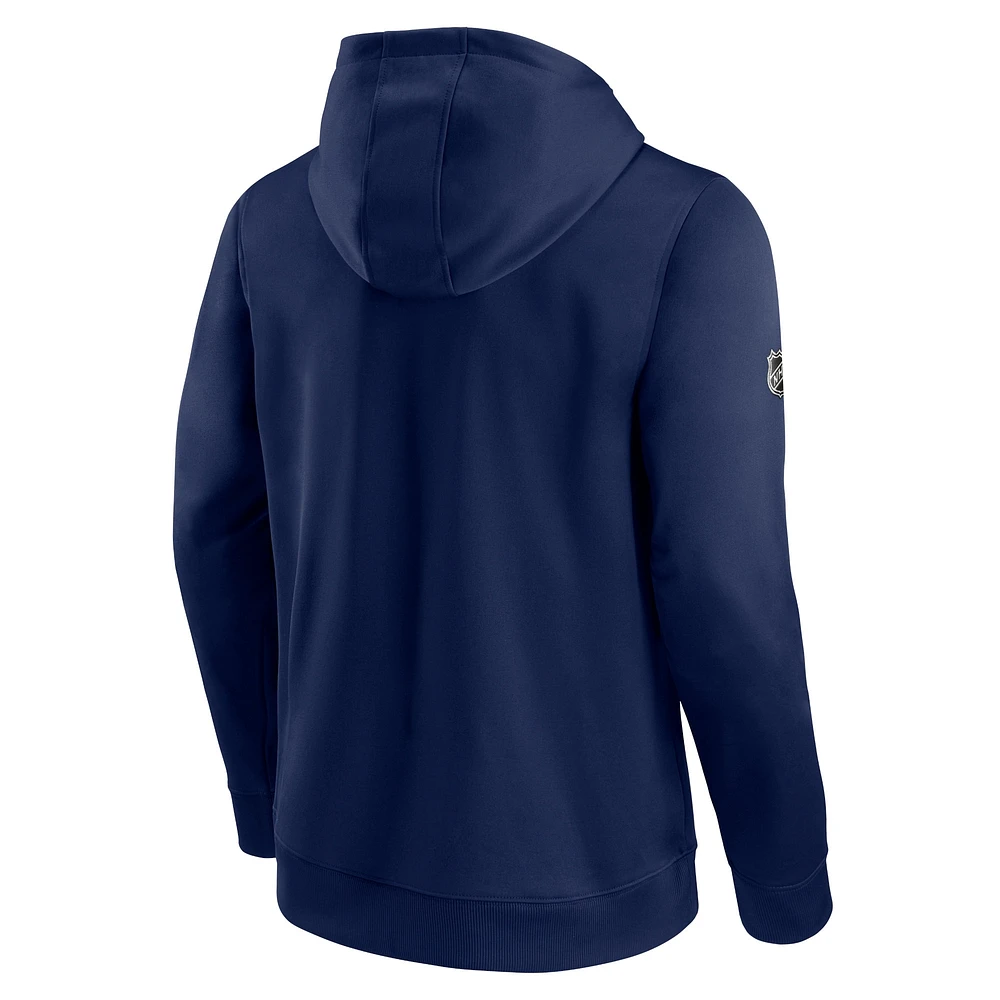 Men's Navy St. Louis Blues Authentic Pro Travel & Training Full-Zip Hoodie