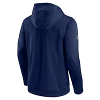Men's Navy St. Louis Blues Authentic Pro Travel & Training Full-Zip Hoodie