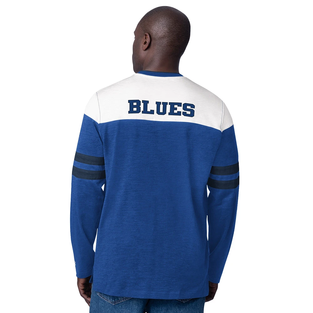 Men's Starter  Blue St. Louis Blues Blitz Durene Long Sleeve T-Shirt