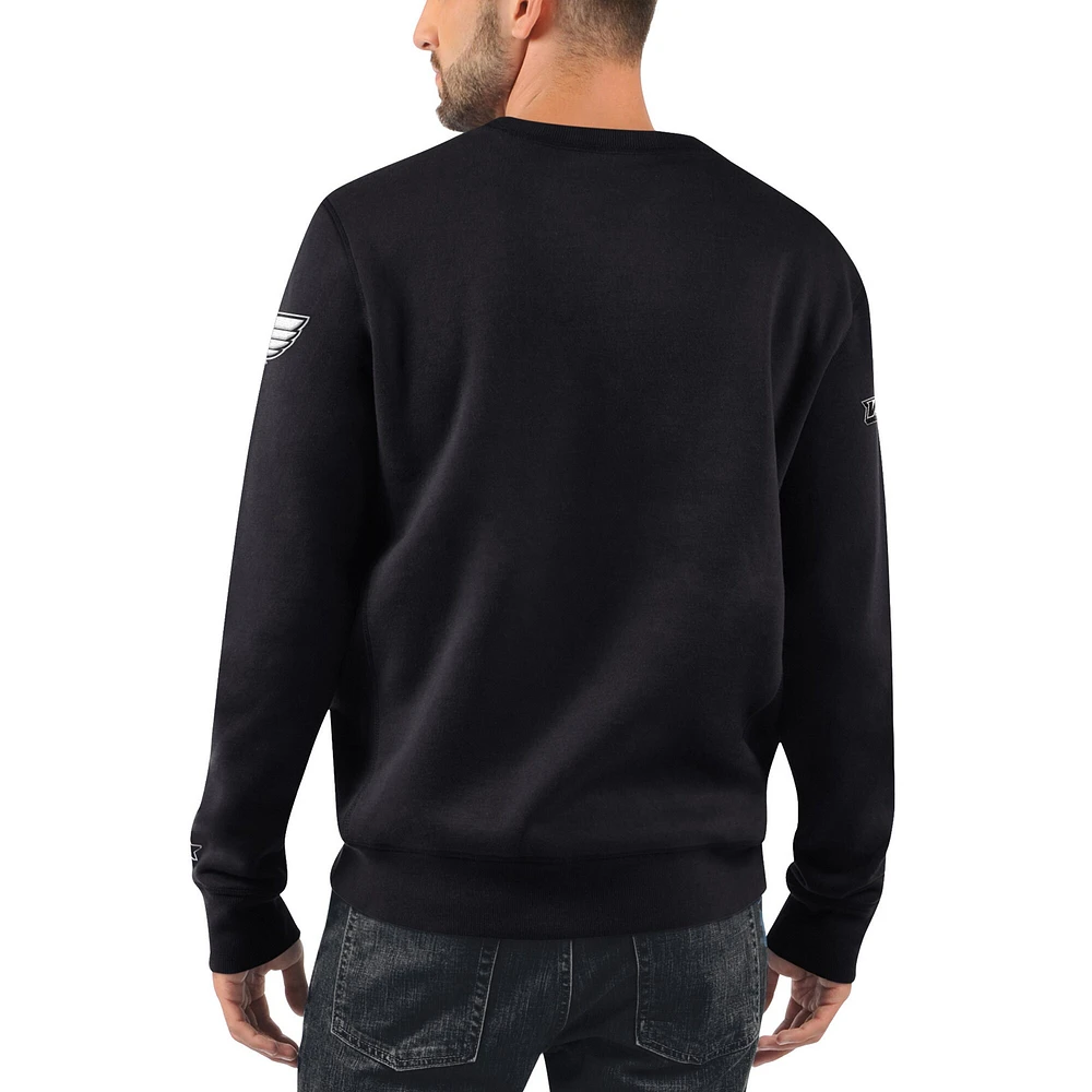 Men's Starter x NHL Black Ice St. Louis Blues Cross Check Pullover Sweatshirt