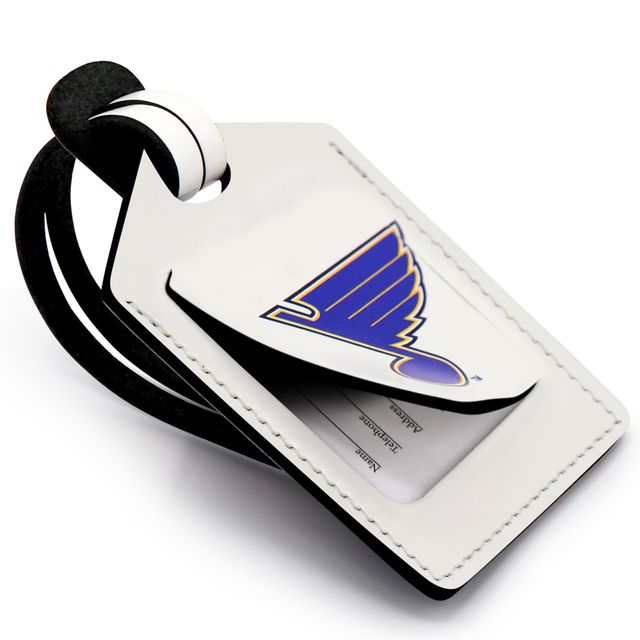 Étiquette de bagage en cuir personnalisée St. Louis Blues blanc