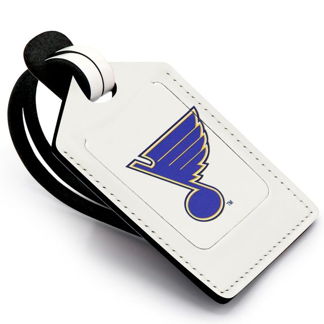 Étiquette de bagage en cuir personnalisée St. Louis Blues blanc