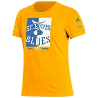 Women's adidas Gold St. Louis Blues Reverse Retro 2.0 Playmaker T-Shirt