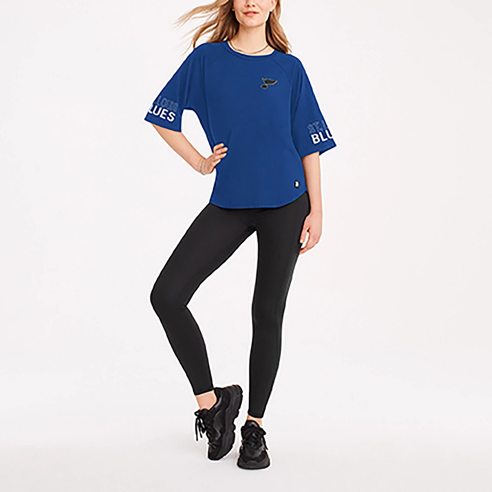 T-shirt surdimensionné DKNY Sport Blue St. Louis Blues Diana Tri-Blend pour femmes