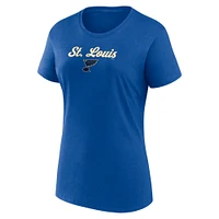 Ensemble t-shirt et short Fanatics bleu/gris St. Louis Blues Script pour femmes
