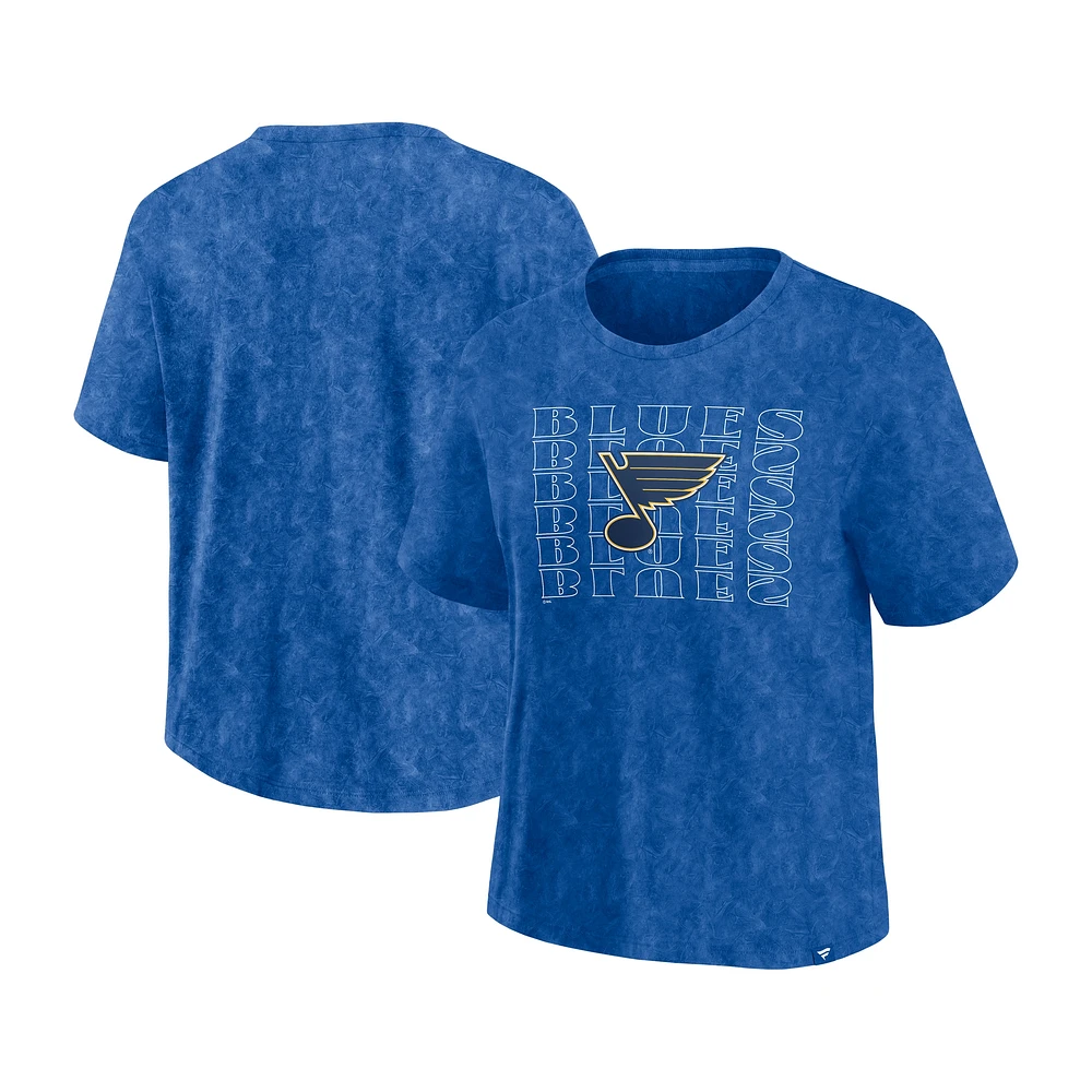T-shirt délavé bleu fanatiques des Blues de St. Louis pour femme