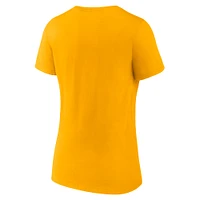Women's Fanatics Gold St. Louis Blues Authentic Pro Core Collection Secondary Logo V-Neck T-Shirt