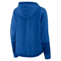 Women's Fanatics Heather Blue St. Louis Blues Lux Lounge Helmet Arch Pullover Hoodie