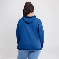 Women's Fanatics Heather Blue St. Louis Blues Lux Lounge Helmet Arch Pullover Hoodie