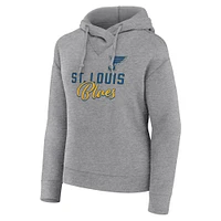 Women's Fanatics Heather Gray St. Louis Blues Script Favorite Pullover Hoodie