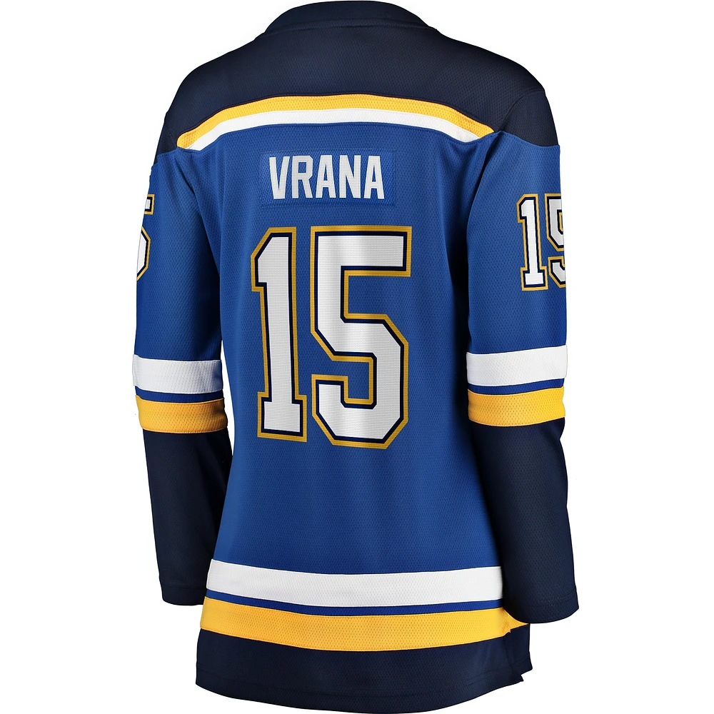 Women's Fanatics Jakub Vrana Blue St. Louis Blues Home Breakaway Jersey