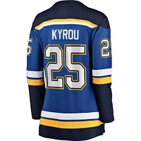 Women's Fanatics Jordan Kyrou Blue St. Louis Blues Home Breakaway Player Jersey