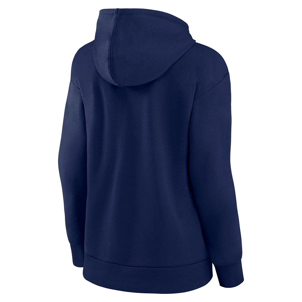 Women's Fanatics  Navy St. Louis Blues Authentic Pro Core Primary Fleece Pullover Hoodie