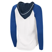 T-shirt léger à capuche G-III Sports by Carl Banks pour femmes, blanc/bleu, St. Louis Blues MVP Raglan