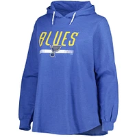 Women's Heather Royal St. Louis Blues Plus Fleece Pullover Hoodie