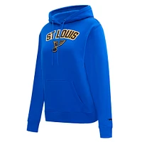Women's Pro Standard Blue St. Louis Blues Classic Chenille Pullover Hoodie