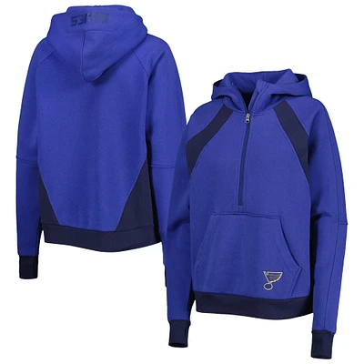 Sweat à capuche demi-zip Starter Blue St. Louis Blues Wishbone pour femmes