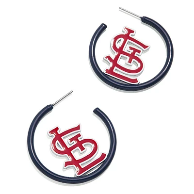 BaubleBar St. Louis Cardinals Boucles d'oreilles créoles en émail
