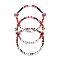 FOCO St. Louis Cardinals 3-Pack Friendship Bracelet Set