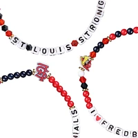 FOCO St. Louis Cardinals 3-Pack Friendship Bracelet Set