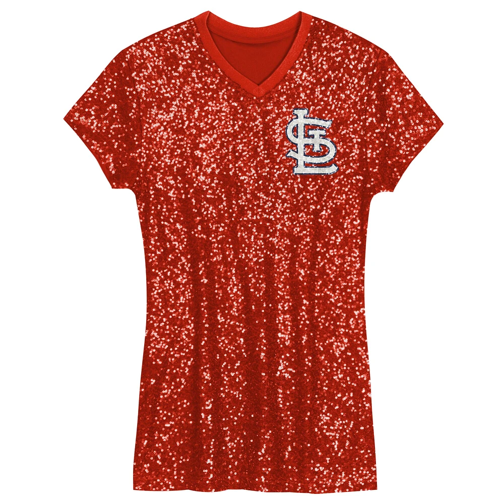 Girls Youth  Red St. Louis Cardinals Sequin V-Neck Dress
