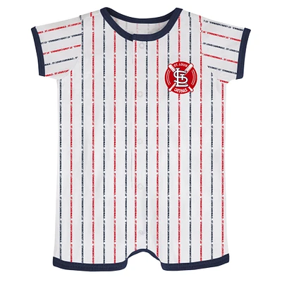 Combinaison blanche pour frappeur de balle St. Louis Cardinals bébé