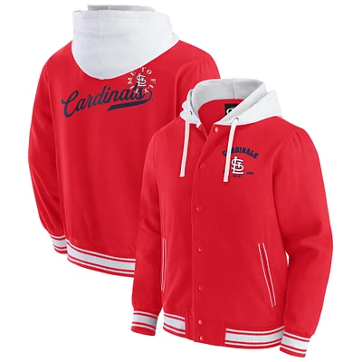 Veste à capuche boutons-pression pour homme Darius Rucker Collection by Fanatics rouge des Cardinals de Saint-Louis